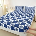thumbnail image 3 of Feelyou Winter Snowflake Teens Full Size Sheets, Blue Plaid Checkered Bed Sheets, Merry Christmas Sheet Sets, Lightweight Room Decor, 4 Pieces, 3 of 7