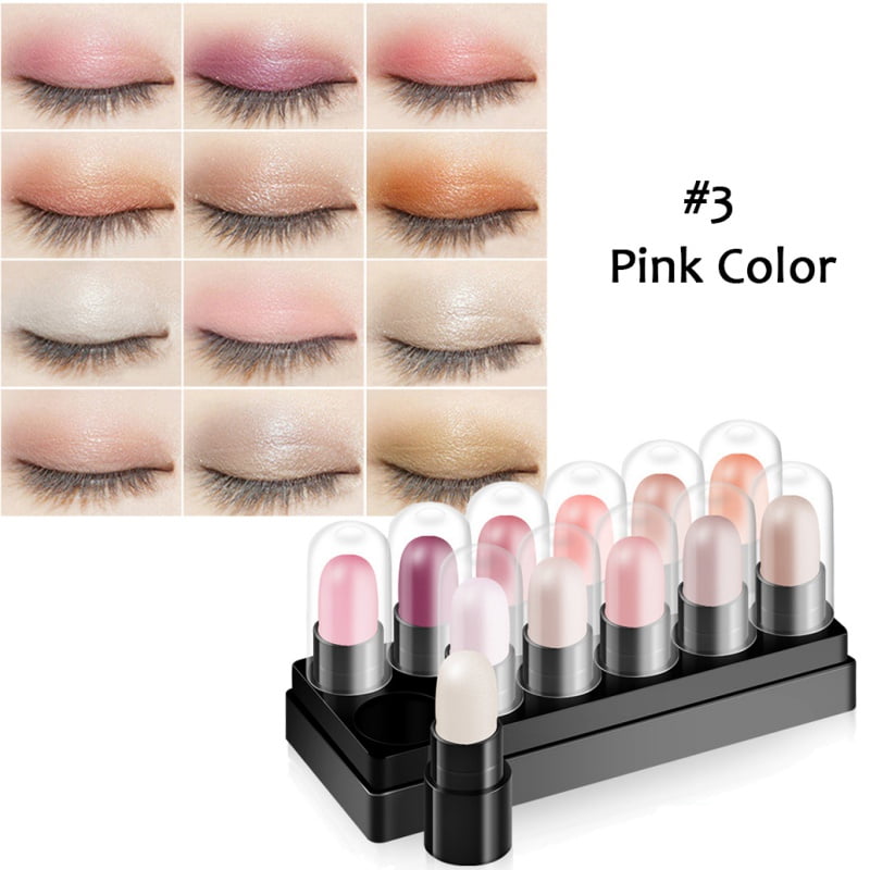 Pretty Comy 12 Colors Waterproof Natural Eye Shadow Pen Sample Set Eyes