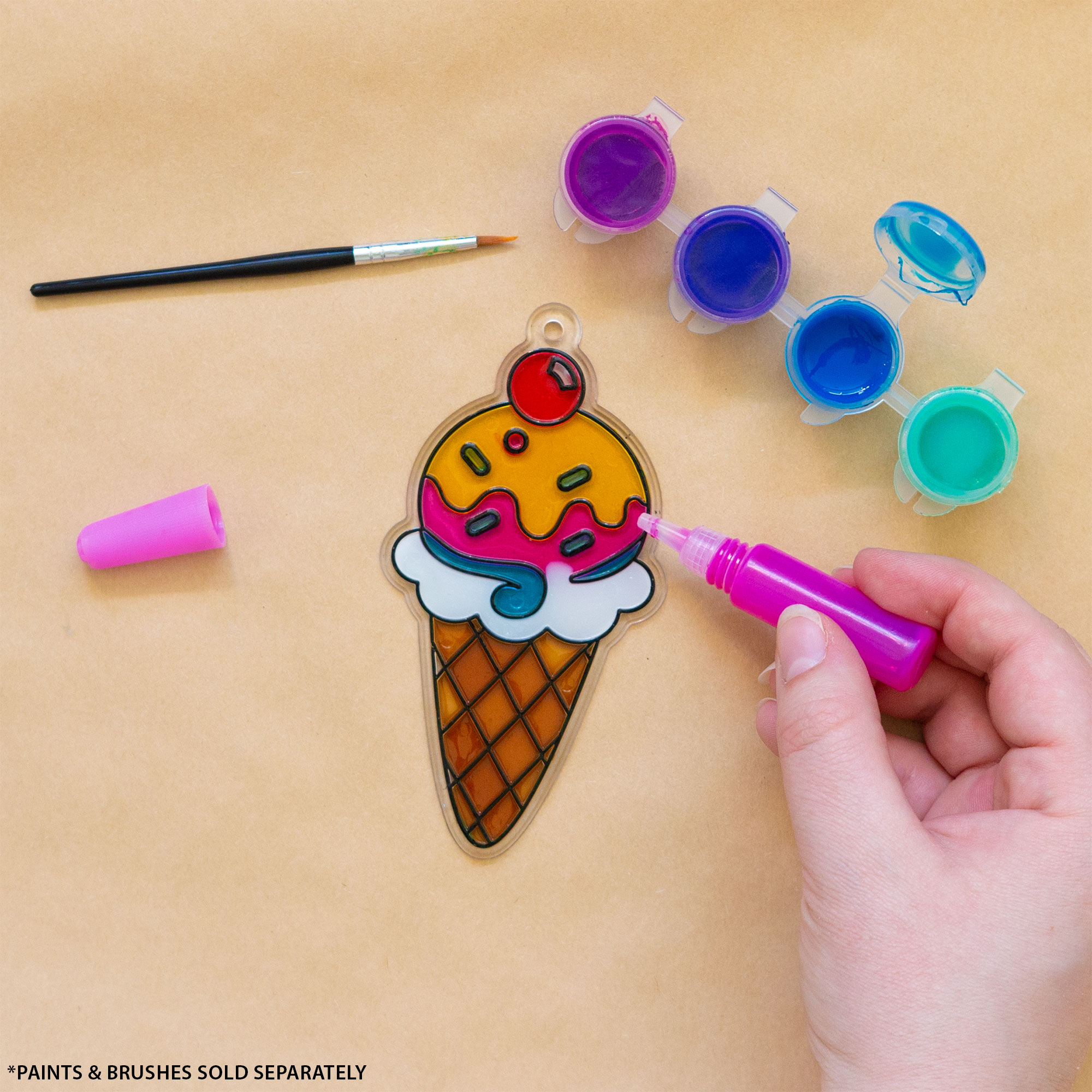 Hello Hobby Ready-to-Paint Ice Cream Cone Suncatcher
