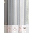 thumbnail image 5 of Geometric Gray Sheer Curtains 84 inches Long 2 Panels Set Ethnic Stripes Tiers Sheers Rod Pocket Small Window Short Curtains for Kitchen Cafe, Each 52" W x 84" L, 5 of 7