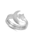 thumbnail image 4 of Unique Moon Star Ring Set .925 Sterling Silver Band Jewelry Female Male Unisex Size 9, 4 of 4