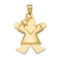 thumbnail image 1 of 14K Yellow Gold Puffed Girl w/Bow on Left Engravable Charm, 1 of 2