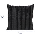 thumbnail image 4 of Cheer Collection Decorative Faux Fur Throw Pillows 24" x 24", Set of 2 - Black, 4 of 5