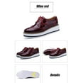 thumbnail image 5 of Lovskoo 2024 Women's Platform Leather Shoes Wingtips Square Toe Lace Up Thick Sole British Style Hollowed Out Shoes Red, 5 of 6