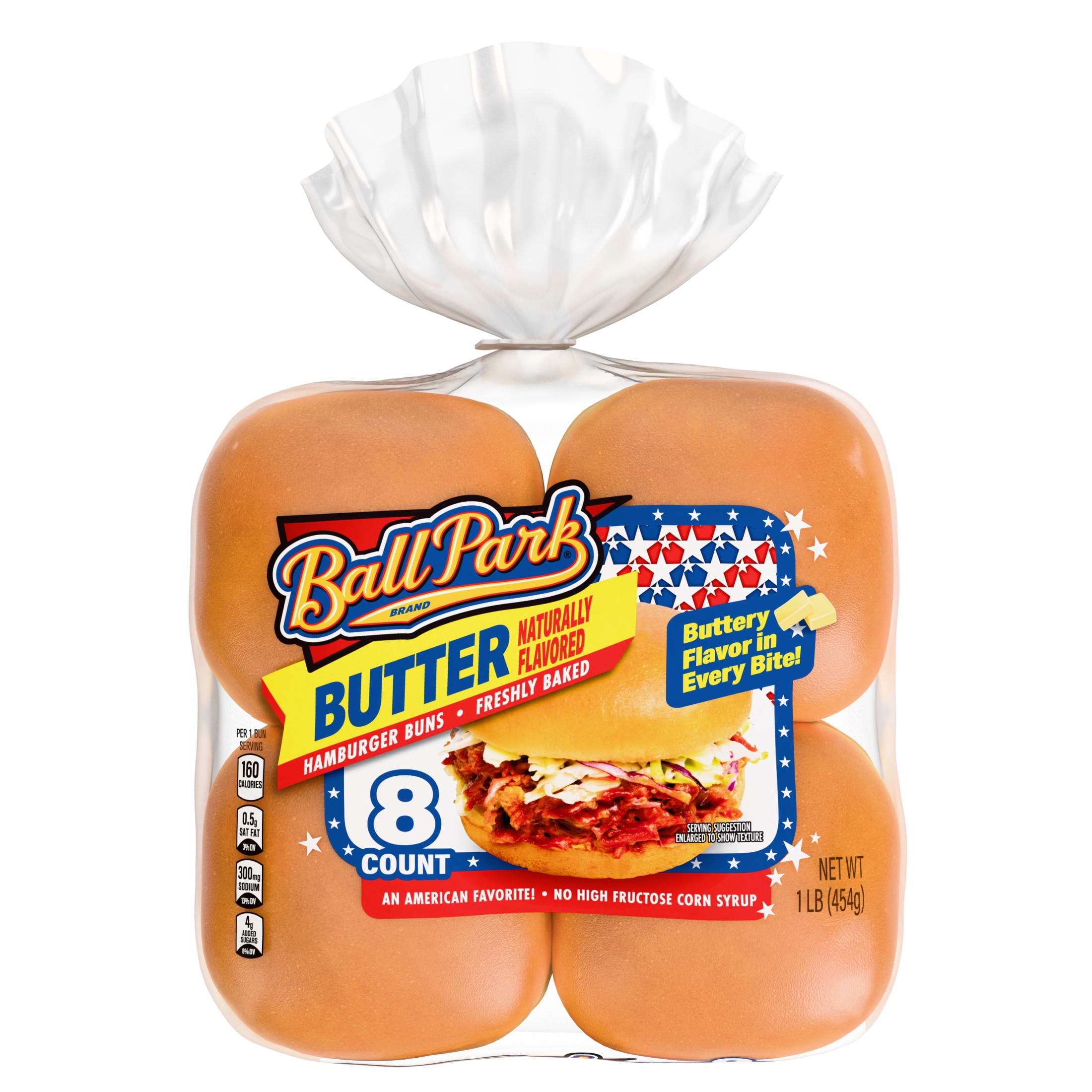 Ball Park Butter Hamburger Buns, 8 count, 16 oz