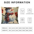 thumbnail image 5 of Orinice Snowman Cardinal Bird Graphic Decorative Throw Pillow Cover High-Quality Winter Soft and Durable 1PC 24x24in, 5 of 5