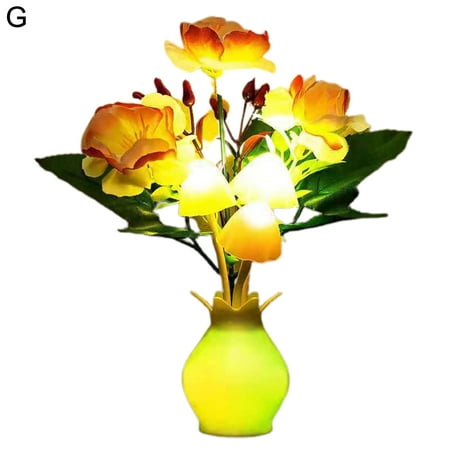 

YMH Atmosphere Lamp Lightweight Exquisite Plastic Vase Mushroom Night Lamp for Home Decoration