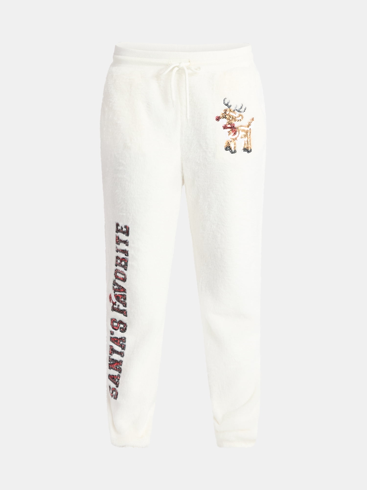 No Boundaries Christmas Plush Pants, 30'' Inseam, Women's, & Women's Plus