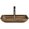 thumbnail image 7 of VIGO Fusion Glass Rectangular Vessel Bathroom Sink with Faucet, 7 of 7