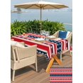 thumbnail image 5 of Outdoor Tablecloth with Umbrella Hole for Patio/Picnic/Party/Camping, 4th of July Waterproof Table Cloth Rectangle Table Cover Washable, Independence Day Patriotic Red Blue Stars Stripe (54"x 80"), 5 of 9