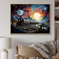 thumbnail image 1 of Designart Train framed wall Art, Cosmic Rails An modern Train I , train Large framed wall art decor, Multi-Color Modern Natural framed wall art, 40x30 inches Natural brown color Frame, 1 of 5
