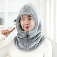 thumbnail image 5 of iHPH7 Winter Hats for Women Scarves for Women Hat Scarf Hat with Scarf Attached Neck Warmer Gorros De Frio Para Mujeres Hooded Scarf for Women Gray One Size, 5 of 9