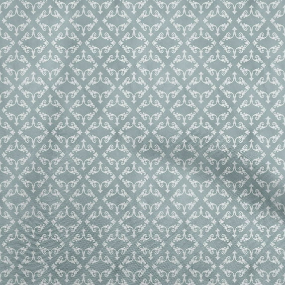 oneOone Georgette Viscose Dusty Teal Green Fabric Asian Baroque Dress Material Fabric Print Fabric By The Yard 42 Inch Wide