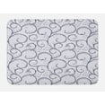 thumbnail image 1 of Abstract Bath Mat, Delicate Monochromatic Pattern with Curls Botanical Inspired, Plush Bathroom Decor Mat with Non Slip Backing, 29.5" X 17.5", Purple Indigo, by Ambesonne, 1 of 2