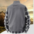 thumbnail image 5 of BRGZLK Men Lightweight Vest Casual Solid Color Pocket Turn Down Collar Sleeveless Thin Outdoor Multi Pocket Work Vest Top(Only Vest) Gray L, 5 of 5