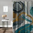thumbnail image 2 of Shiartex Abstract Shower Curtain, Boho Aqua Green Shower Curtain Mid Century Shower Curtain Set, Waterproof Waffle Fabric Neutral Shower Curtains for Bathroom Retro Neutral Shower Curtain Decor White, 2 of 7