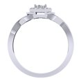 thumbnail image 4 of 0.25 Carat (ctw) 14K White Gold Round Diamond Ladies Swirl Split Shank Bridal Halo Engagement Ring 1/4 CT, 4 of 4