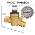 thumbnail image 3 of Water Pressure Regulator for RV Camper, Adjustable Brass RV Water Pressure Reducer with Gauge and Stainless Screened Filter, 3 of 5