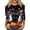 04#Cyan, variant on Halloween Shirts for Women 2026 Novelty Funny Witch Pumpkin Ghost Skull Print Gothic Tshirts 3/4 Sleeve Crewneck Tops