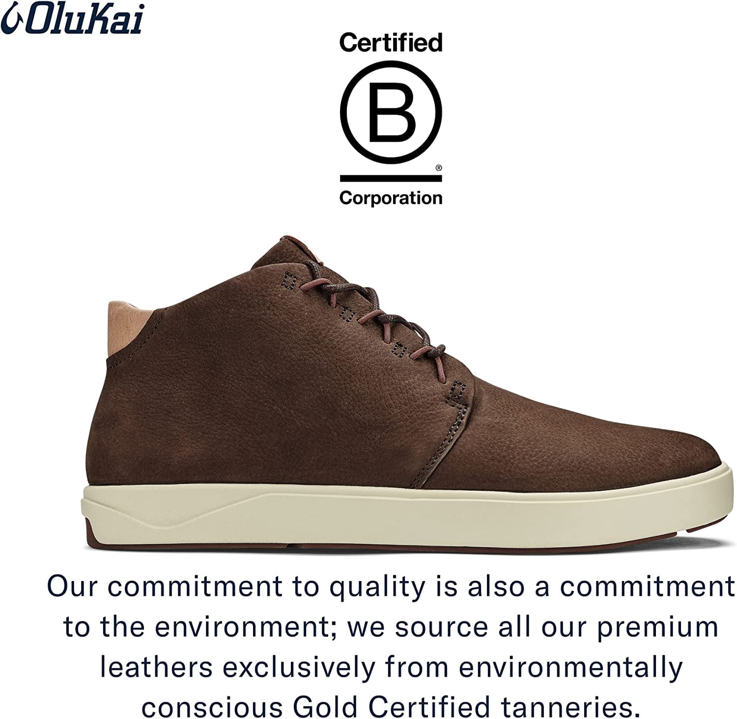 Olukai Mens Nana Hele Chukka Boots Size 11 Brown Leather Textile Stingray Detail 91P35OP3aSL._UL_1000_.jpg main image 2