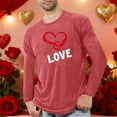 thumbnail image 2 of Lovzfmll Pyjama de Sport Imprimé Romantique Manches Longues Col Rond pour Hommes Rouge, 4TG, 2 of 4