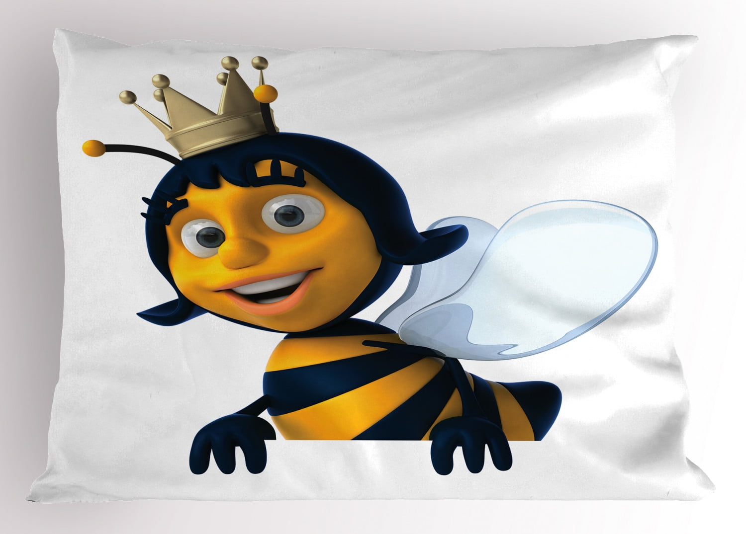 Queen Bee Pillow Sham Digitally Constructed 3D Queen Bee Crown Mother