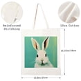 thumbnail image 4 of 1 pc Rabbit Pattern Beach Bag Shoulder Bag Shopping Work Eco-Friendly Canvas Tote Bag for women, 4 of 7