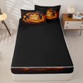 thumbnail image 4 of Metsweet Animal Dragon Zipper Twin Comforter Sets with Fitted Sheet and 2 Pillowcases, Abstract Flame Volution Zipper Bedding Set, Orange Red Black,4-Piece,Black Reversible, 4 of 6