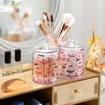 thumbnail image 6 of 2 Pack Hand-drawn Crowns and Love Hearts Qtip Holder Dispenser Clear Plastic Storage Apothecary Jars for Cotton Swabs Balls Pads Floss, 6 of 7