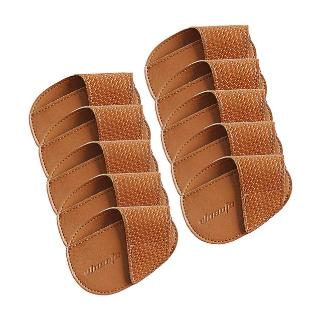 fastboy Golf Head Covers PU Portable Protector for Athlete Travel Golf Training Brown Large