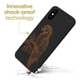 thumbnail image 3 of Case Yard Wooden Case for iPhone-X Soft TPU Silicone cover Slim Fit Shockproof Wood Protective Phone Cover for Girls Boys Men and Women Supports Wireless Charging Ara Parrot Design, 3 of 7