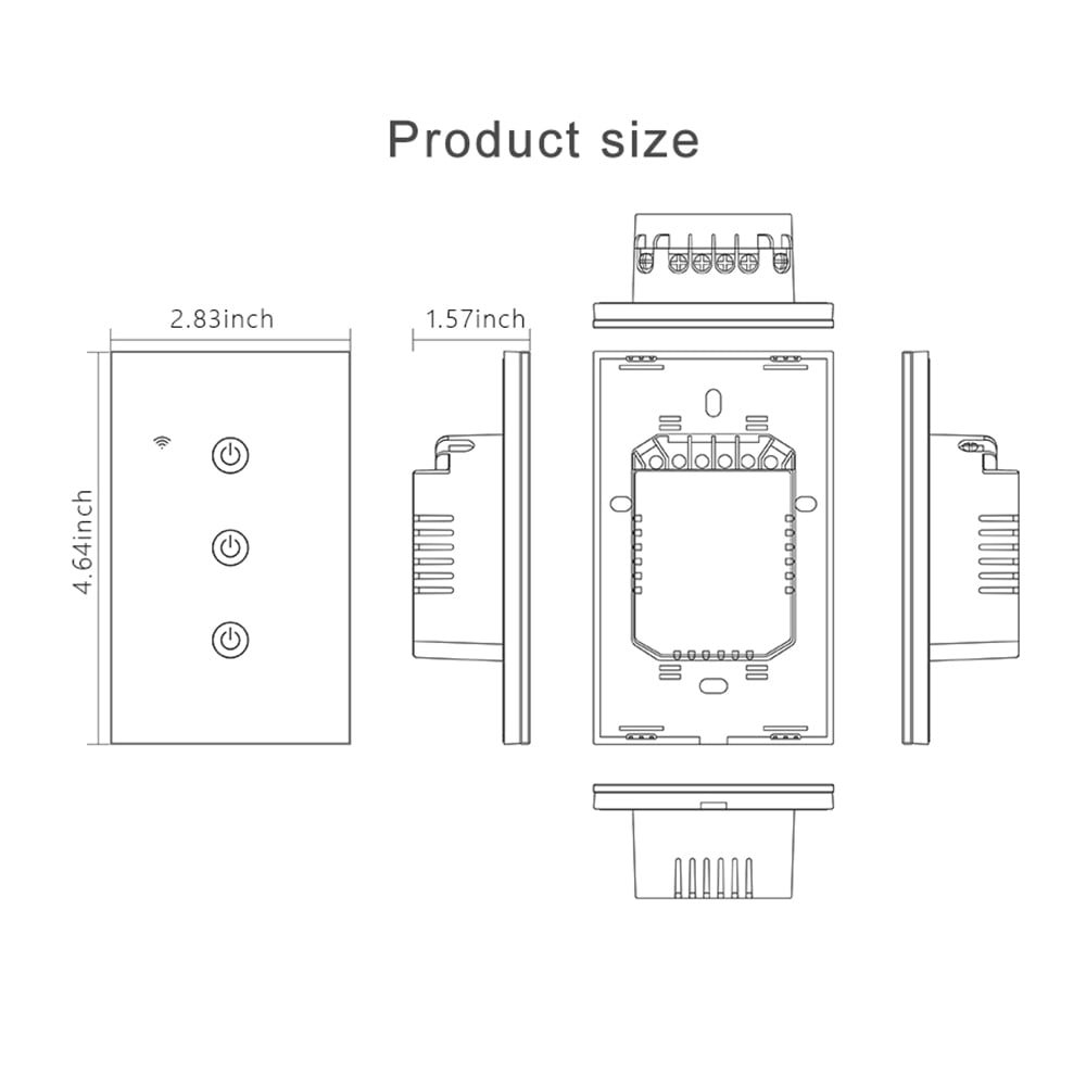 Smart Switch,App Switch Led Indicator Wifi Panel Wall Panel Indicator Tempered Switch Work Panel Work With App Wifi Panel App Wall Panel App Panel Switch Work App Wifi Huiop App Panel