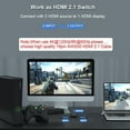 thumbnail image 4 of HDMI Switch 4K 120Hz,  8K HDMI 2.1 Switch Splitter 2 in 1 Out/1 in 2 Out, Aluminum Alloy Bi-Directional Switcher Support Ultra HD 8K@60Hz 4K@144Hz High Speed 48Gbps for PS4, PS5, Xbox Series X, 4 of 7