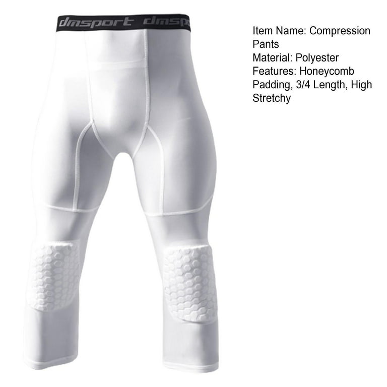 Capri Compression Pants with Knee Pads Honeycomb Padding 3/4 Length Not  Sweaty High Stretchy Great Protection Breathable Youth Boys Basketball Compression  Pants for Sports 