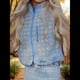 thumbnail image 5 of Chaleco de Cuadros para Mujer, Sin Mangas, de Forro , de Invierno, con Cuello Alto, Cremallera y Bolsillo en el Pecho. Azul L, 5 of 9