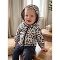 thumbnail image 3 of Chaqueta infantil con bolsillos, estampado de camuflaje, cierre de cremallera frontal, capucha y manga larga., 3 of 9