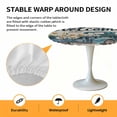 thumbnail image 6 of Blue Truck Daisy Butterfly Elastic Fitted Round Table Cover Grey Check Waterproof Outdoor Tablecloth for Holiday Party, Picnic, Patio & Dining Fits Tables Up to 45"-54", 6 of 8