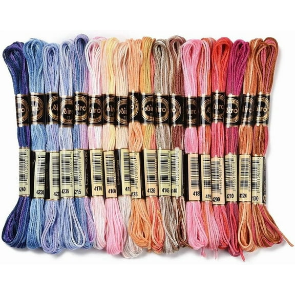 6 Strands Variegated Embroidery Floss Polyester Colorful Gradient Crewel Cross Stitch Floss Rainbow Friendship Bracelet Floss Bulk for Hand Sewing Sachets Tassels Cushions Birthday Card DIY