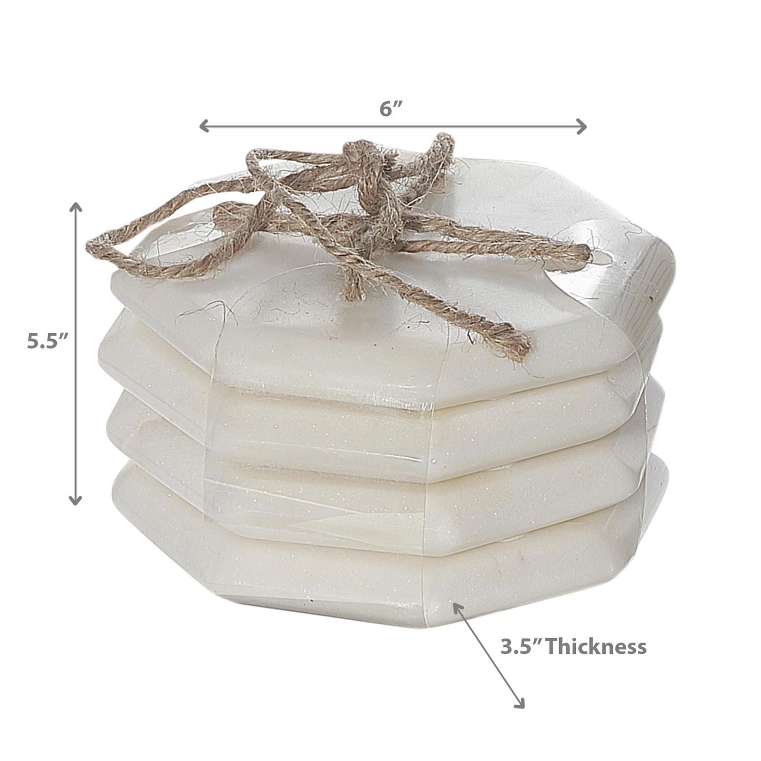 4Pc Octogone Marbre Blanc En Marbre 4X4