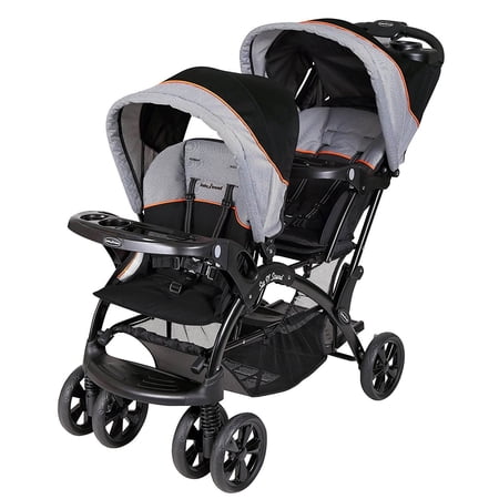 Baby Trend Sit N Stand Travel Toddler & Baby Double Stroller, Millennium Orange