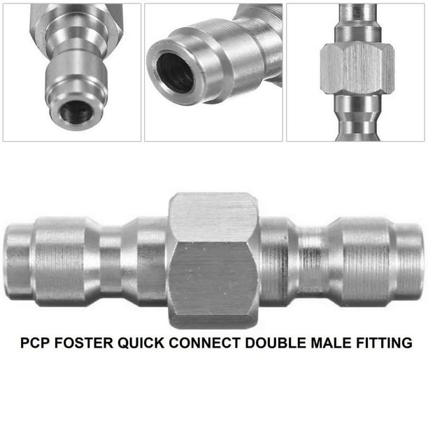 Paintball 8mm Dual Male Quick Connect PCP Adaptor Foster Fitting