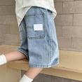 thumbnail image 6 of Gingham Shorts Toddler Boys Baggy Jorts Loose Wide Leg Ripped Jean Shorts Knee Length Elastic Waist Casual Kids Denim Shorts Size 10-12, 6 of 9