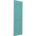 thumbnail image 3 of Ekena Millwork 18"W x 42"H Americraft Two Equal Flat Panel Exterior Real Wood Shutters (Per Pair), Pure Turquoise, 3 of 10