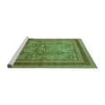 thumbnail image 2 of Ahgly Company Machine Washable Indoor Square Oriental Turquoise Blue Industrial Area Rugs, 3' Square, 2 of 4