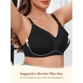 thumbnail image 6 of SHARICCA Womens Plus Size Wirefree Bra Bralette Lace Unlined Minimizer Bra 44C, 6 of 7