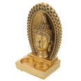 thumbnail image 1 of Golden Resin Buddha Statue Candle Holder for Desktop Decor Tea Light Holder 3.5 x 2.7 x 2.7 Inches, 1 of 5