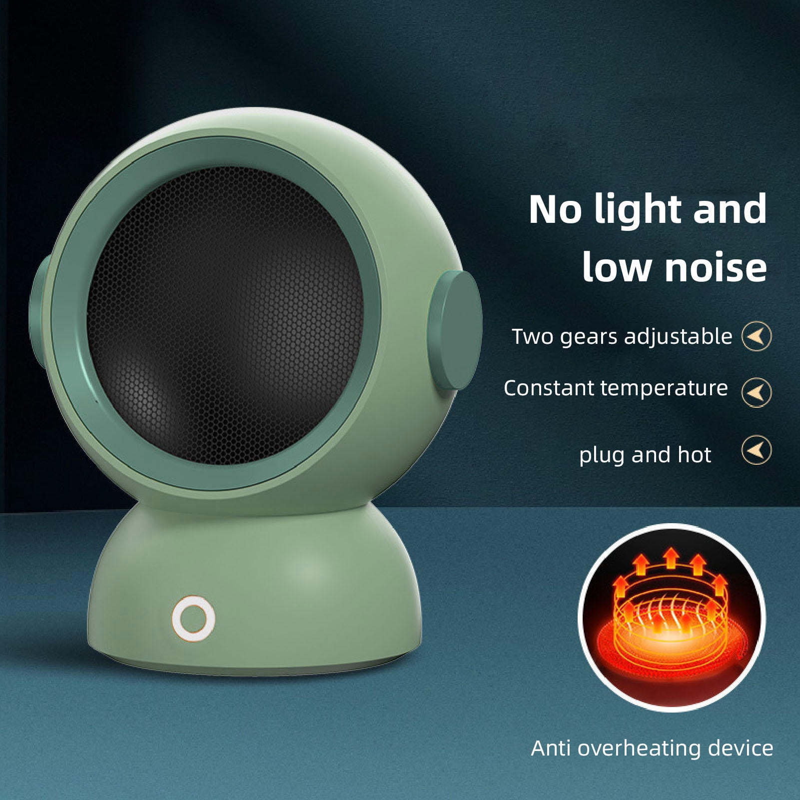 Suodoka Portable Quiet Desktop Heater 7.1"×9.1" 1.7lb Rapid‑Heat, Energy‑Efficient, Overheat & Tilt Safety – Ideal for Bedsides, Study Rooms, and Small Spaces