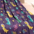 thumbnail image 3 of Purple Cartoon Dinosaurs Planets Stars Pattern Blanket,Comfortable Soft Lamb Wool Throw Blanket,All Season,Warm Lightweight Blankets for Sofa Bed Couch Living Room Chair,30"x40", 3 of 4