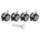 thumbnail image 1 of Kit de 4 Ruedas Giratorias Huecas de 2.5 Pulgadas (60 mm) con Freno, Ruedas Giratorias, para Base de Carro Robot Estándar con Orificio Roscado M8, 1 of 1