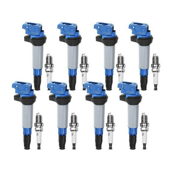 Ignition Coil Set with Spark Plugs 8 - Compatible with 2003 - 2006 BMW X5 - Autopart Premium